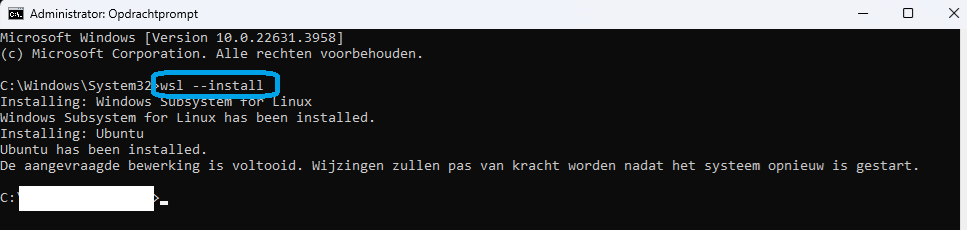 WSL installatie